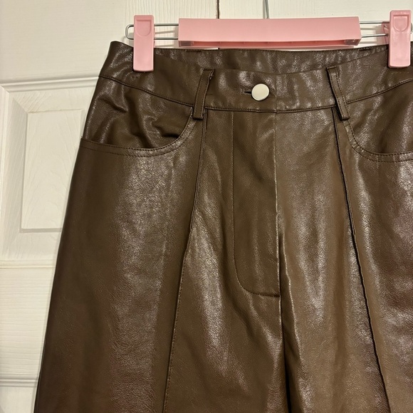 Princess Polly Dusty Brown Leather Pants - Picture 5 of 10